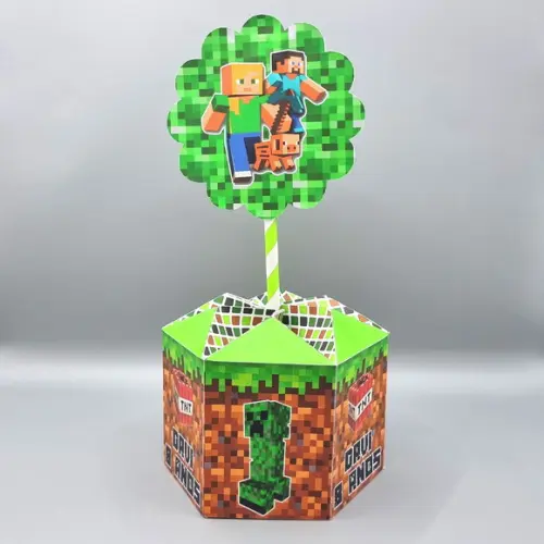 Centro de Mesa Sextavado - Minecraft