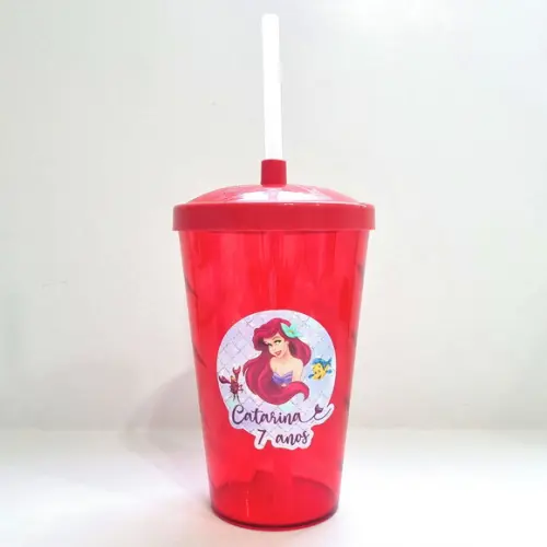 Copo Twister 400 ml Personalizado - Pequena Sereia
