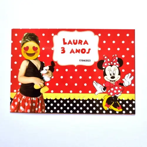 Foto Imã de Geladeira Minnie Vermelha
