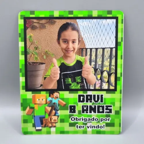 Foto Imã de Geladeira Minecraft - Polaroid