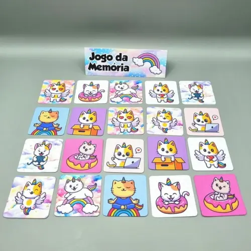 Jogo da Memória - Gato Unicórnio