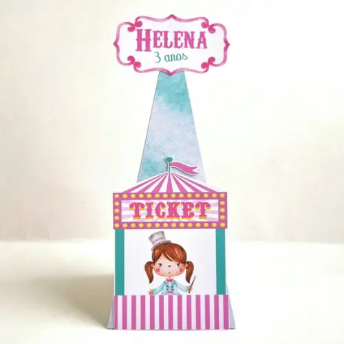 Kit Caixas Personalizadas 20 Itens - Circo Rosa