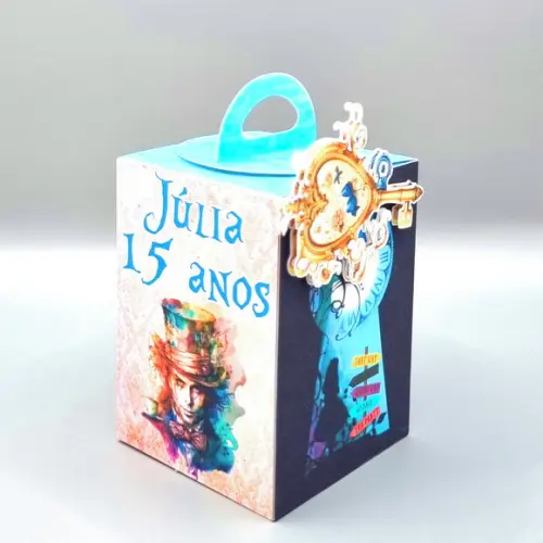 Kit Caixas Personalizadas 20 Pç Alice no País das Maravilhas