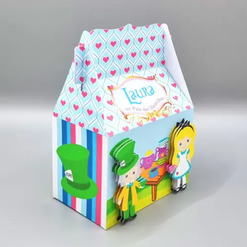 Kit Caixas Personalizadas 20 Pç Alice no País das Maravilhas