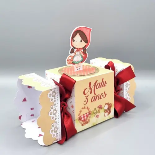 Kit Caixas Personalizadas 20 Pç Chapeuzinho Vermelho Aquarel