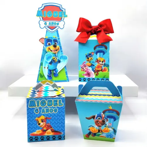 Kit Caixas Personalizadas 20 Pç Patrulha Canina Super Filhot