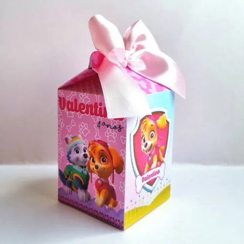 Kit Caixas Personalizadas 20 Peças - Patrulha Canina Rosa