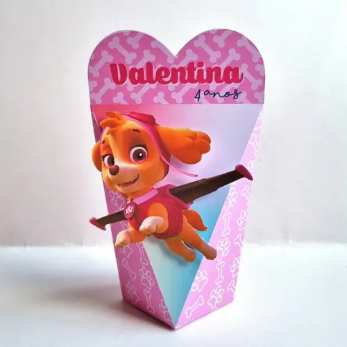 Kit Caixas Personalizadas 20 Peças - Patrulha Canina Rosa