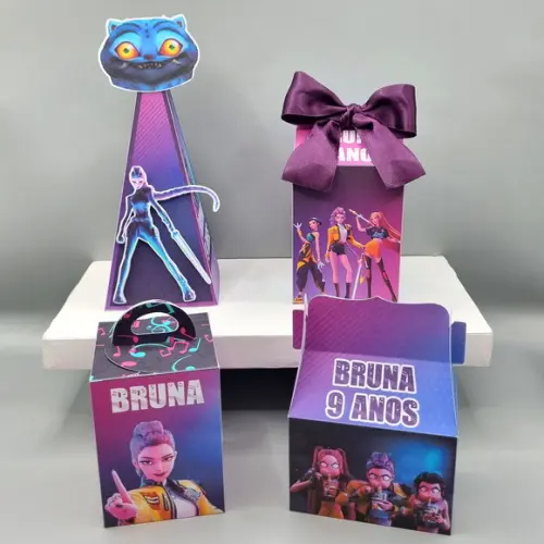 Kit Caixas Personalizadas 30 Peças - Guerreiras do Kpop