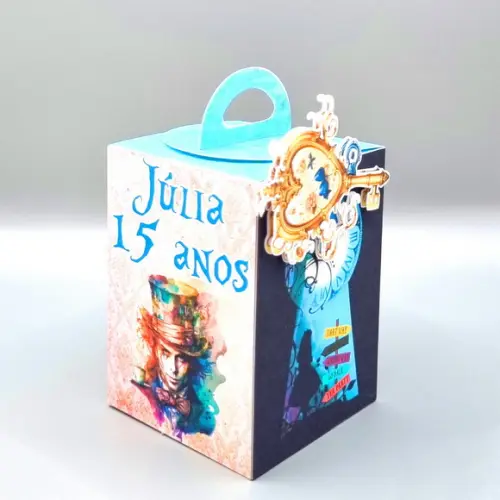Kit Caixas Personalizadas 50 Pç Alice no País das Maravilhas