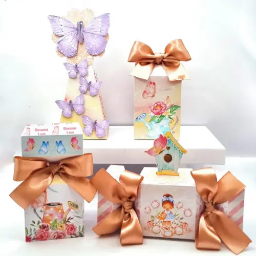 Kit Caixas Personalizadas 50 Peças - Jardim das Borboletas