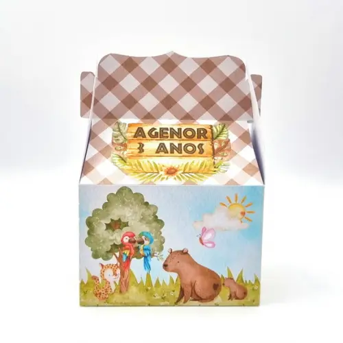 Kit Caixas Personalizadas 50 Peças Capivara Fauna Brasileira