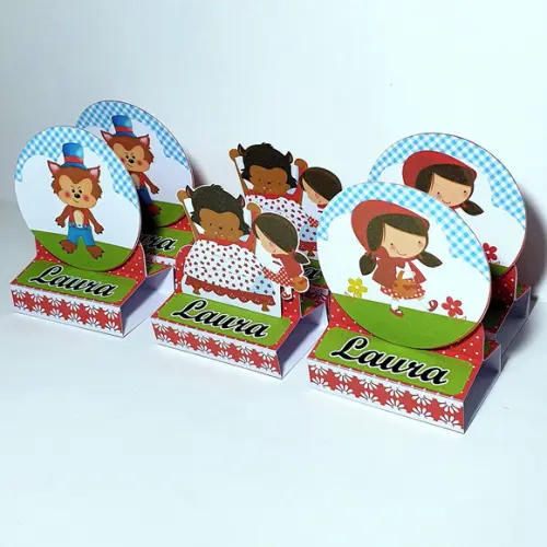 Kit com 20 Caixas Bis Duplo - Chapeuzinho Vermelho