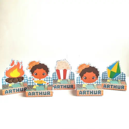 Kit com 20 Caixas Bis Duplo - Festa Junina Menino