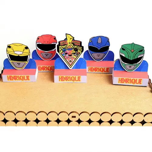 Kit com 20 Caixas Bis Duplo - Power Rangers