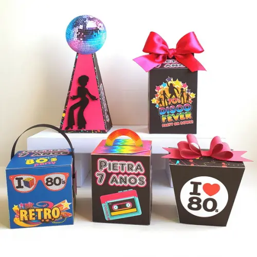 Kit de Caixas Personalizadas 20 Peças - Anos 70 e 80