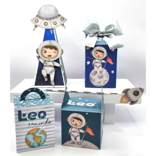 Kit de Caixas Personalizadas 20 Peças - Astronauta