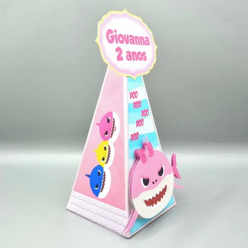 Kit de Caixas Personalizadas 20 Peças - Baby Shark Rosa