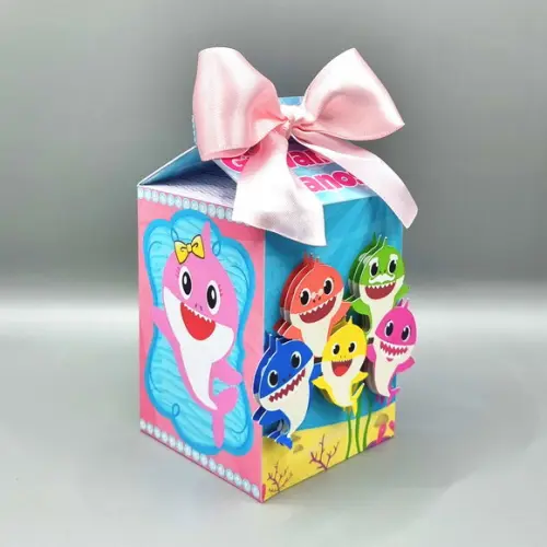 Kit de Caixas Personalizadas 20 Peças - Baby Shark Rosa