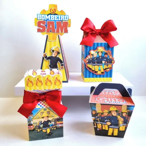 Kit de Caixas Personalizadas 20 Peças - Bombeiro Sam