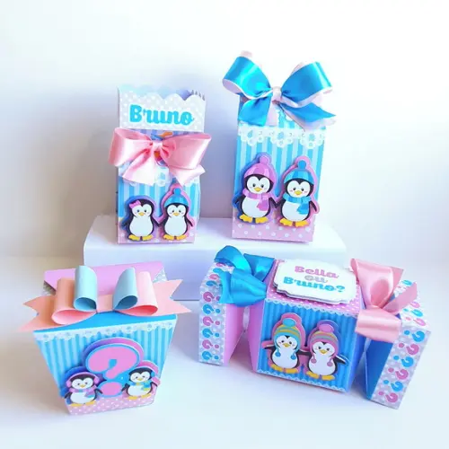 Kit de Caixas Personalizadas 20 Peças - Chá Revelação