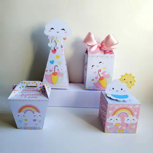 Kit de Caixas Personalizadas 20 Peças - Chuva de Amor