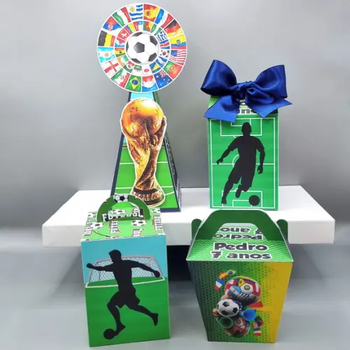 Kit de Caixas Personalizadas 20 Peças - Copa do Mundo