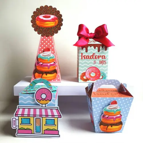 Kit de Caixas Personalizadas 20 Peças - Donuts