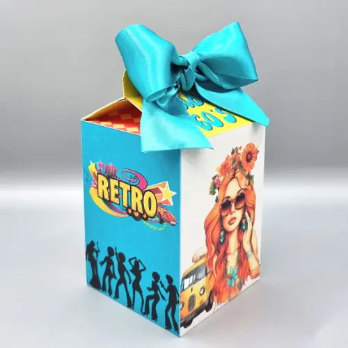 Kit de Caixas Personalizadas 20 Peças - Festa Retrô
