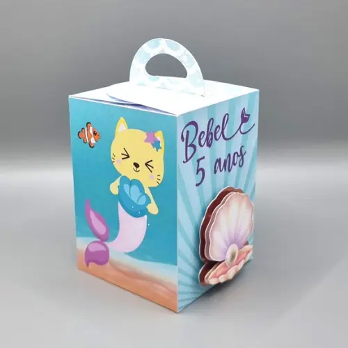 Kit de Caixas Personalizadas 20 Peças - Gato Sereia