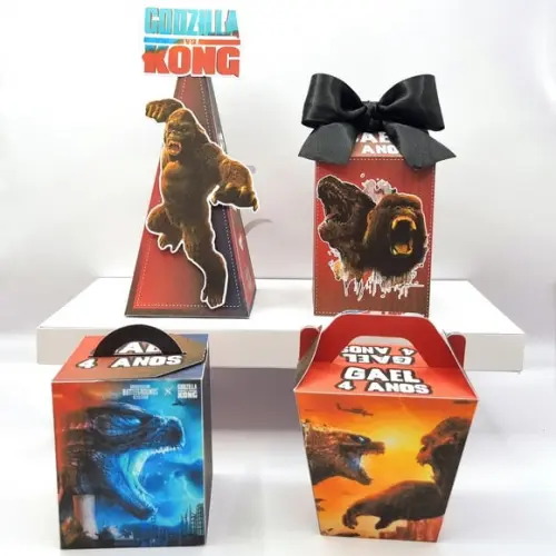 Kit de Caixas Personalizadas 20 Peças - Godzilla Vs Kong