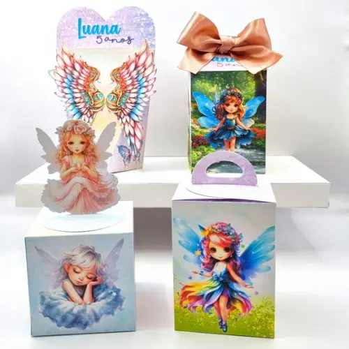 Kit de Caixas Personalizadas 20 Peças - Jardim das Fadas