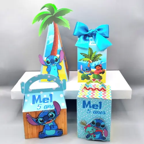 Kit de Caixas Personalizadas 20 Peças - Lilo & Stitch