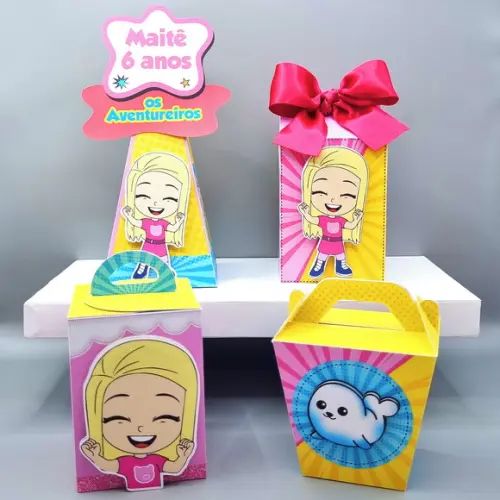 Kit de Caixas Personalizadas 20 Peças - Luccas Neto Rosa
