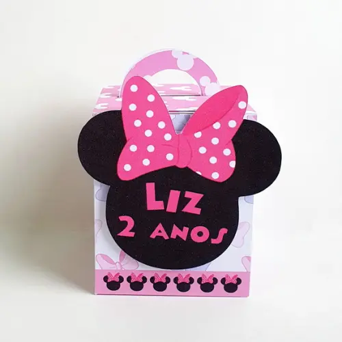 Kit de Caixas Personalizadas 20 Peças - Minnie Rosa