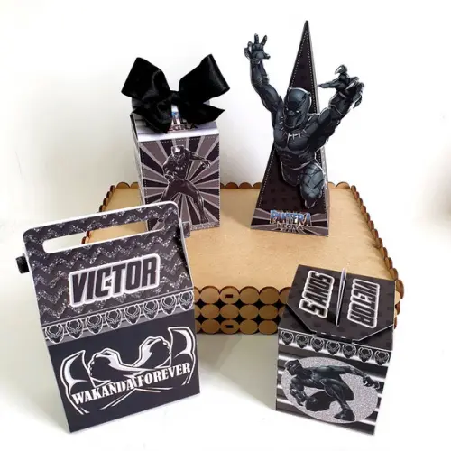 Kit de Caixas Personalizadas 20 Peças - Pantera Negra