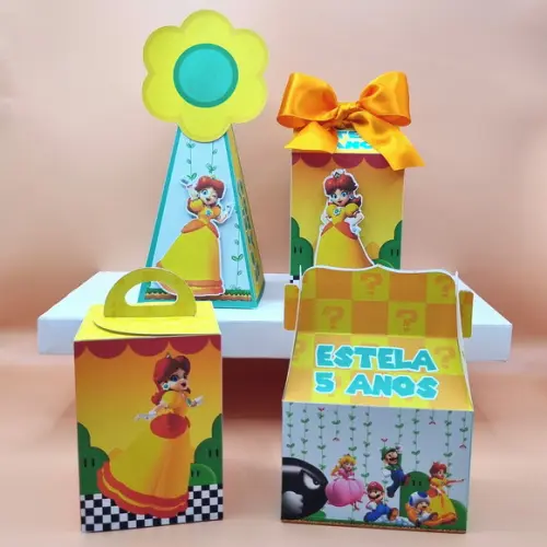 Kit de Caixas Personalizadas 20 Peças - Princesa Daisy