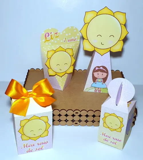 Kit de Caixas Personalizadas 20 Peças - Raio de Sol