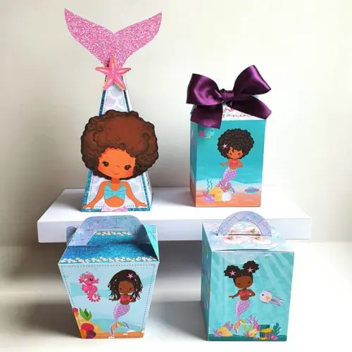 Kit de Caixas Personalizadas 20 Peças - Sereia Negra