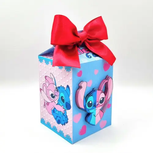 Kit de Caixas Personalizadas 20 Peças - Stitch e Angel