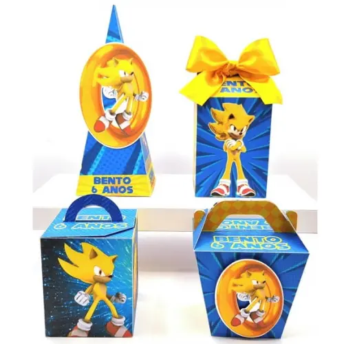Kit de Caixas Personalizadas 20 Peças - Super Sonic
