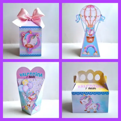 Kit de Caixas Personalizadas 20 Peças - Unicórnio