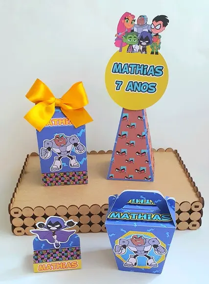 Kit de Caixas Personalizadas 25 Peças - Jovens Titans