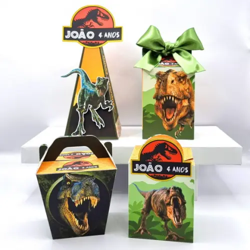 Kit de Caixas Personalizadas 30 Peças - Dinossauro Jurassic