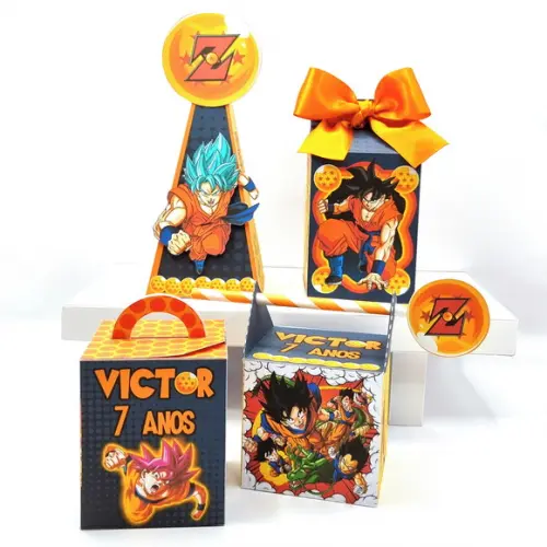 Kit de Caixas Personalizadas 30 Peças - Dragon Ball