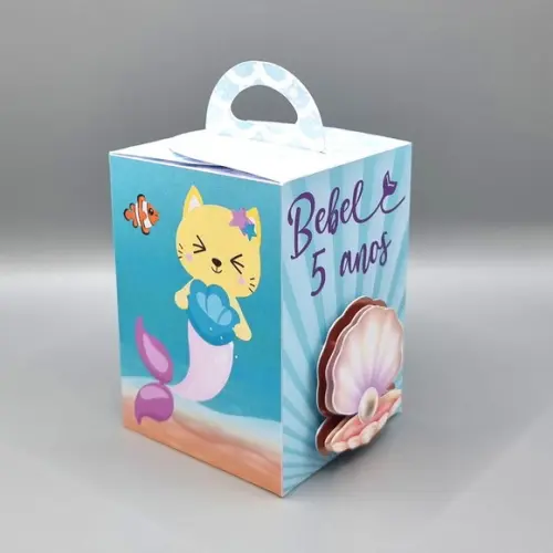 Kit de Caixas Personalizadas 30 Peças - Gato Sereia