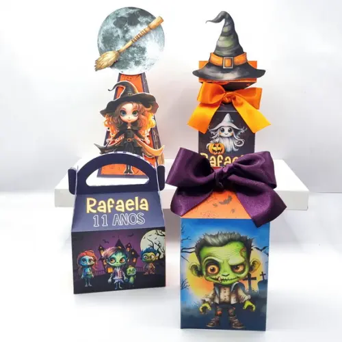 Kit de Caixas Personalizadas 30 Peças - Halloween