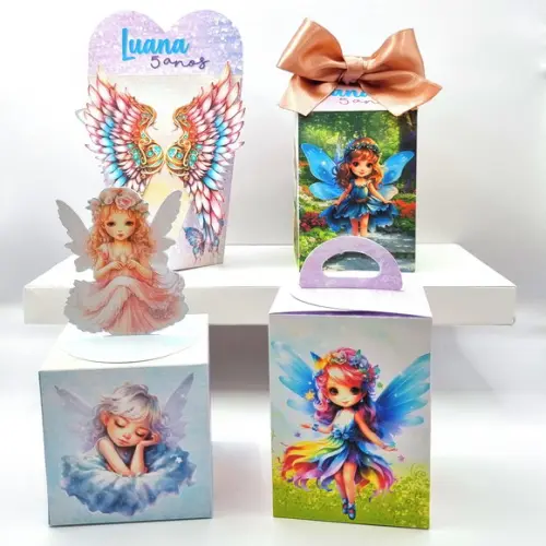 Kit de Caixas Personalizadas 30 Peças - Jardim das Fadas
