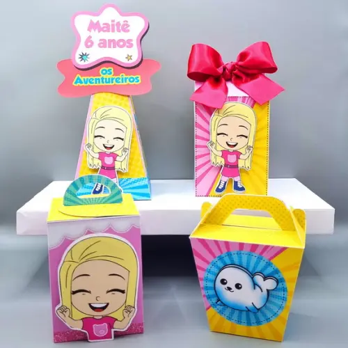Kit de Caixas Personalizadas 30 Peças - Luccas Neto Rosa