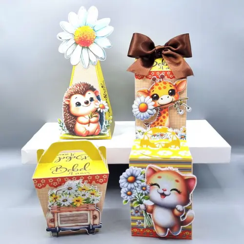 Kit de Caixas Personalizadas 30 Peças - Margaridas